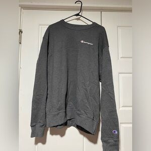 Champion Authentic Size Large Men's Crewneck Long Sleeve Sweatshirt Gray